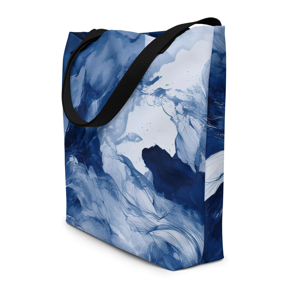 Sky & Sea Tote Bag (No.05), modern designer-infused tote bag styled as a daily carry-all, with long handles and a tranquil sky-and-sea themed print that adds a soft pop of colour to casual outfits from Form Finding Design.