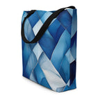 Sky & Sea Tote Bag (No.08), modern designer-infused tote bag styled as a daily carry-all, with long handles and a tranquil sky-and-sea themed print that adds a soft pop of colour to casual outfits from Form Finding Design.