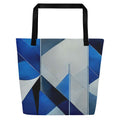 Sky & Sea Tote Bag (No.10) by Form Finding Design, minimalist rectangular designer tote bag with a soft sky-and-sea inspired abstract print on the front panel and long shoulder handles on a neutral background.