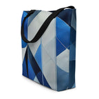 Sky & Sea Tote Bag (No.10), modern designer-infused tote bag styled as a daily carry-all, with long handles and a tranquil sky-and-sea themed print that adds a soft pop of colour to casual outfits from Form Finding Design.