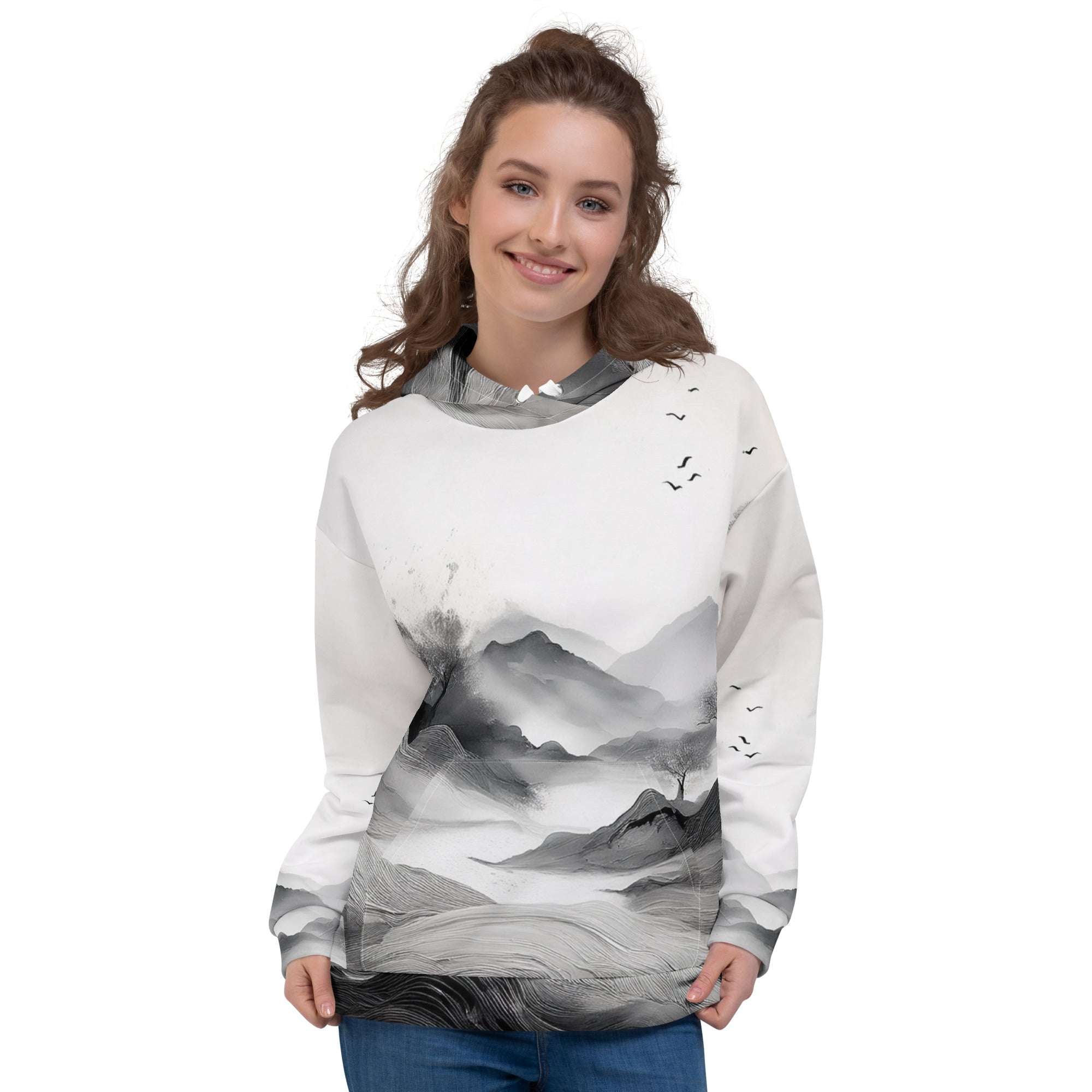 Women's Watercolour-Print Muse Hoodie (No.15)