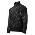 Men’s Constellation Stem Print front mockup designer-infused track jacket from Form Finding Design, with an all-over constellation-inspired stem graphic on a sleek zippered silhouette made from soft recycled-fibre fleece, styled for workouts, outdoor wear and everyday streetwear.