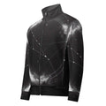 Men’s Constellation Stem Print (No.13) front mockup designer-infused track jacket from Form Finding Design, with an all-over constellation-inspired stem graphic on a sleek zippered silhouette made from soft recycled-fibre fleece, styled for workouts, outdoor wear and everyday streetwear.
