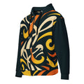 Women's Coral Canvas Hoodie (No.09) zip-through hoodie — sweeping coral and swirl graphic; zip and drawcord hood; split kangaroo pocket.