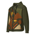 Men's Urban Utility Hoodie (No.14) by Form Finding Design, full-zip men’s hoodie in a natural earth-inspired designer print, double-lined hood with premium drawstrings, relaxed streetwear fit on a clean light background, made from soft recycled polyester fleece.