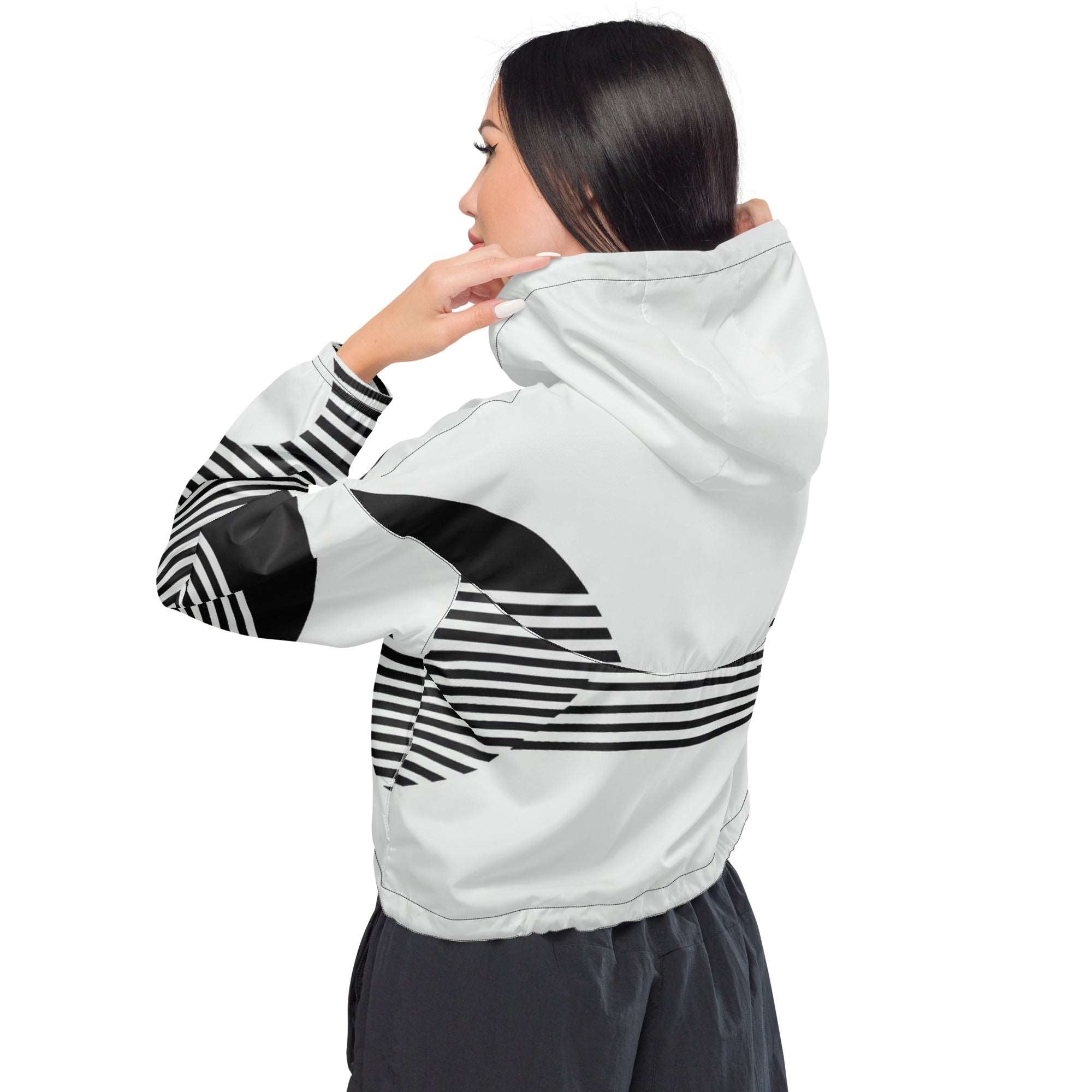 Women's ICN Cropped Windbreaker Print-5