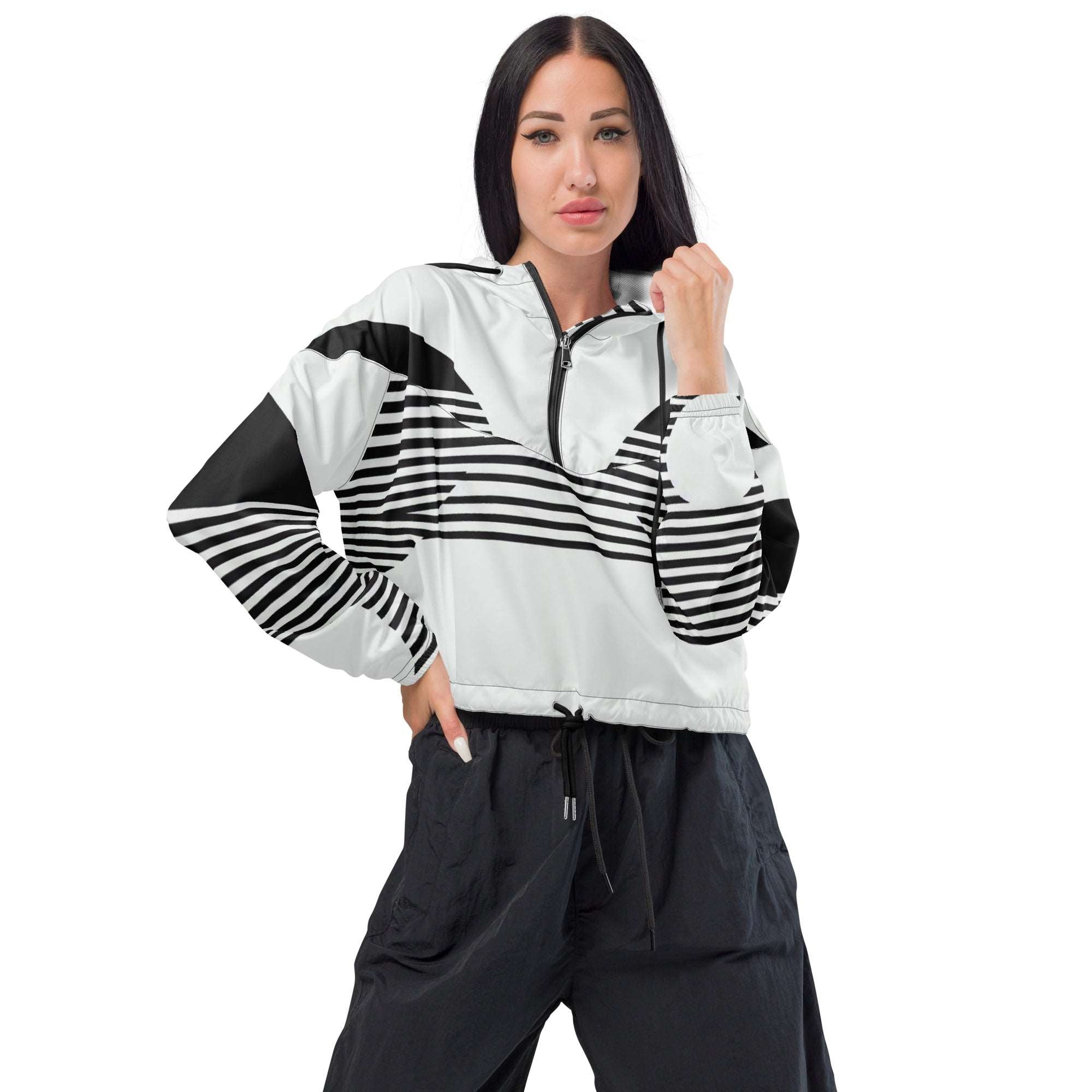 Women's ICN Cropped Windbreaker Print-5