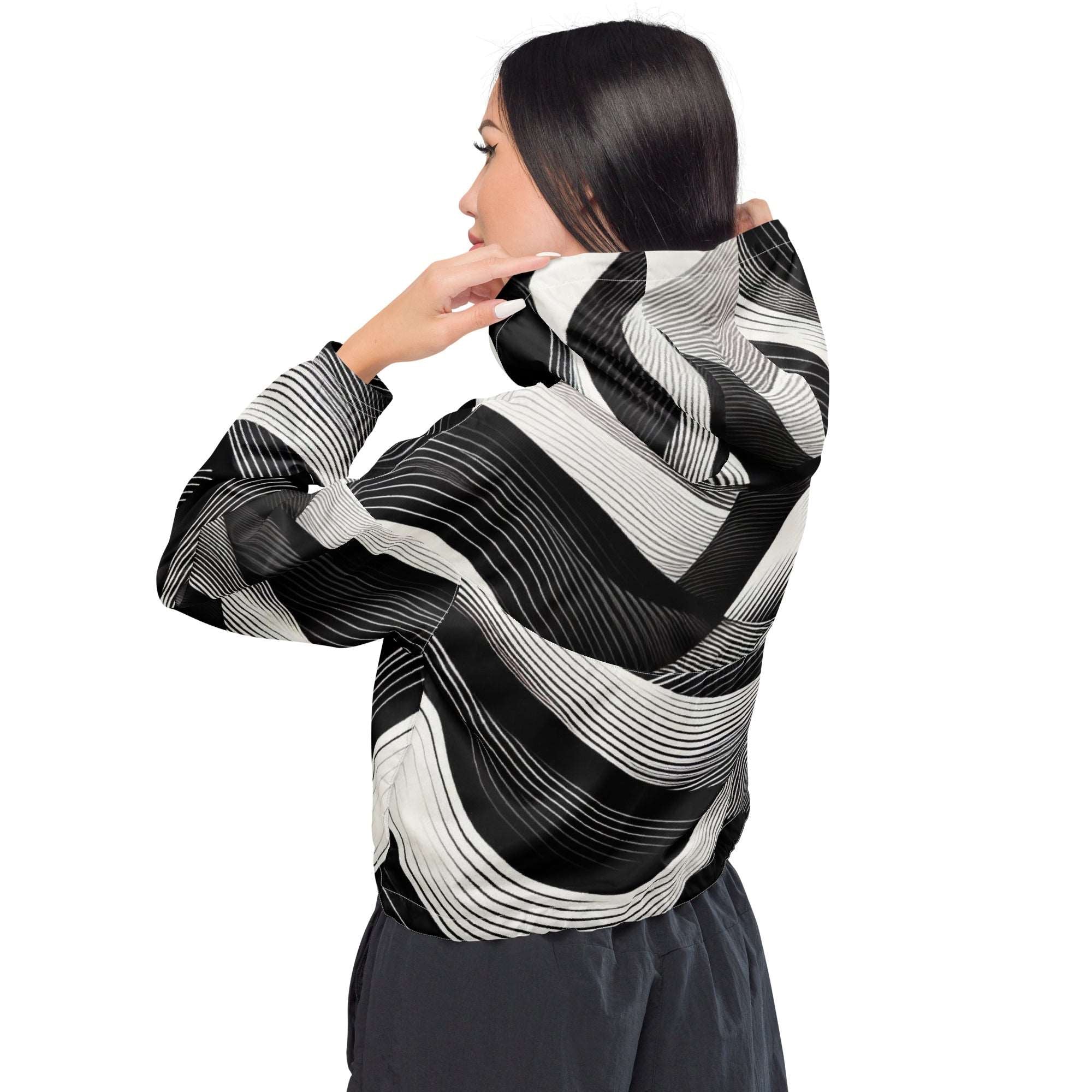 Women's ICN Cropped Windbreaker Print-2