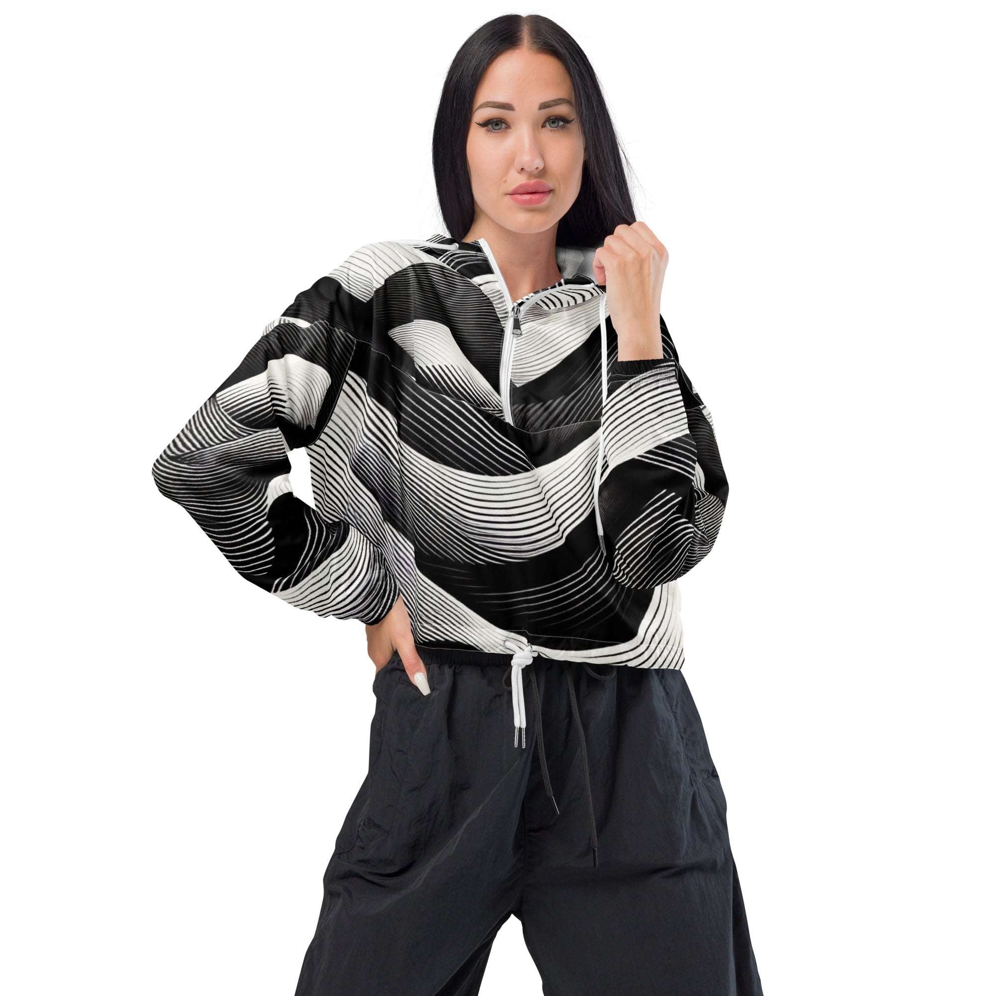 Women's ICN Cropped Windbreaker Print-2
