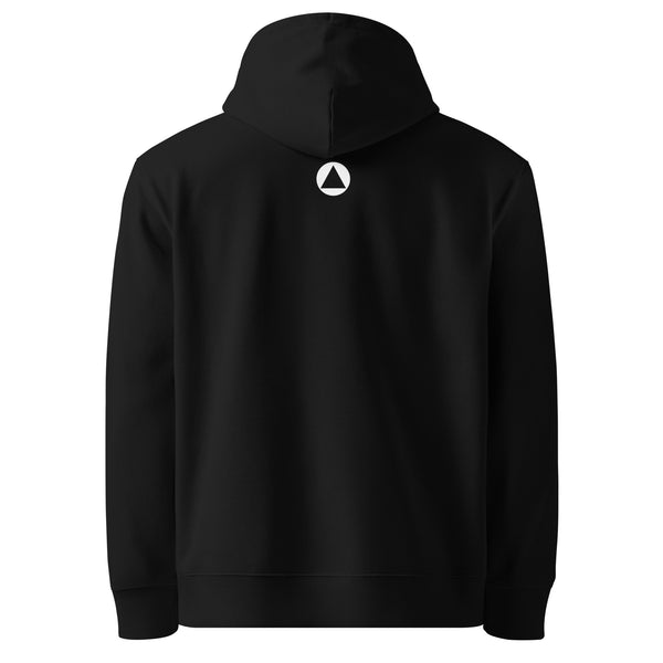 Back view of Women's Signature Hoodie (FFD-04) — small triangle emblem centred below the hood.