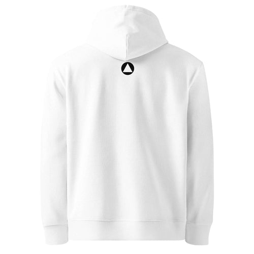 Back view of Women's Signature Hoodie (FFD-09) — small triangle emblem centred below the hood.